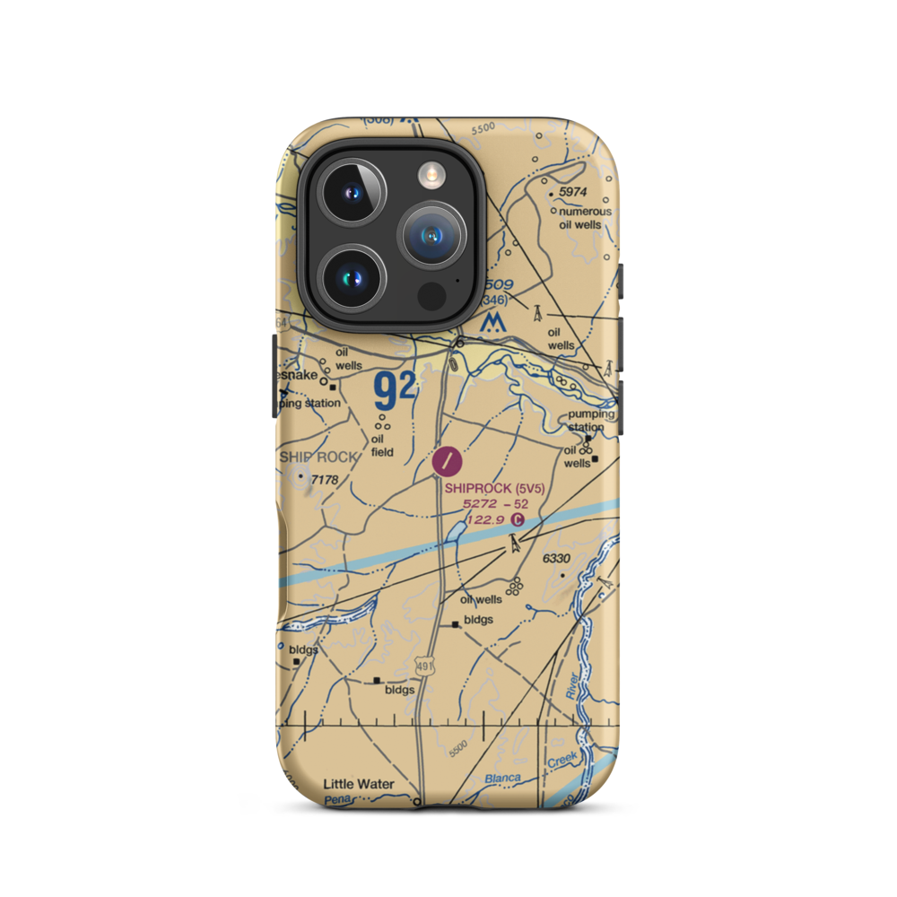 Shiprock Airstrip (5V5) VFR Sectional  Tough iPhone Case iPhone 16 Pro model shown