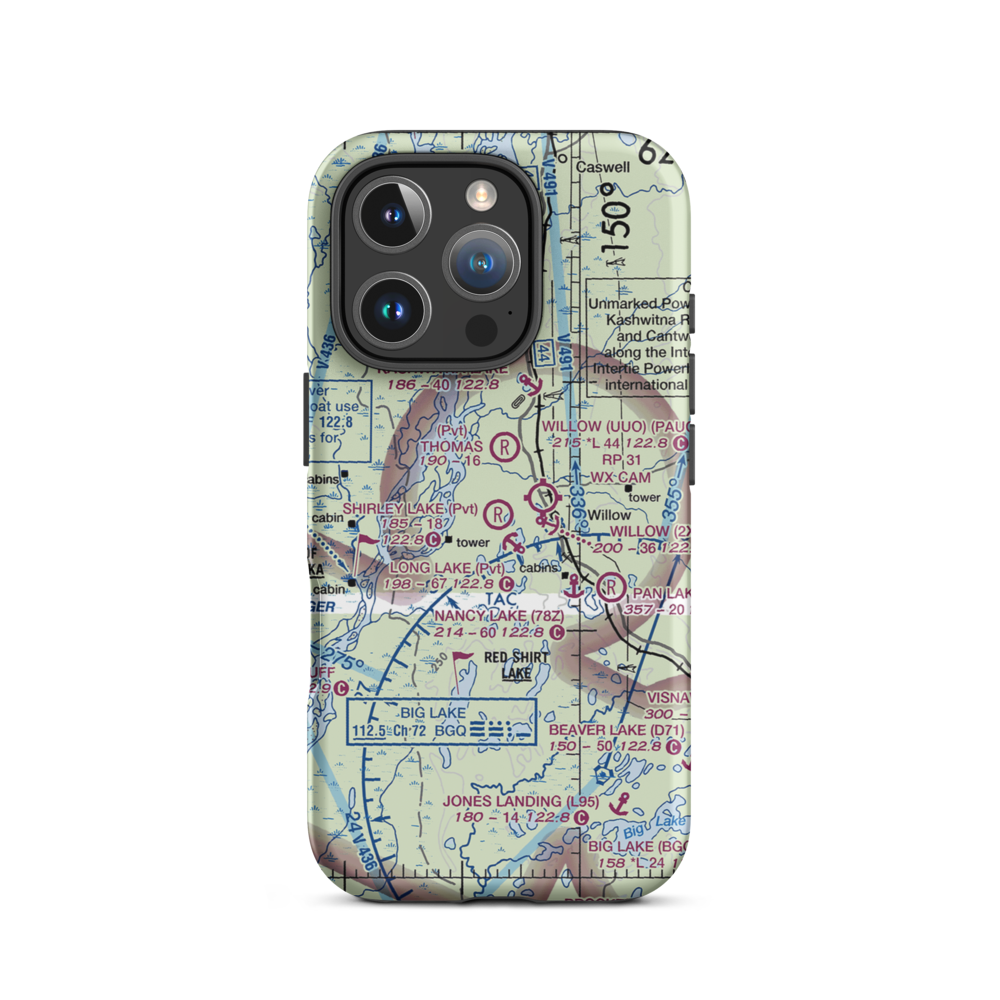 Shirley Lake Airport (AK90) VFR Sectional  Tough iPhone Case iPhone 16 Pro model shown