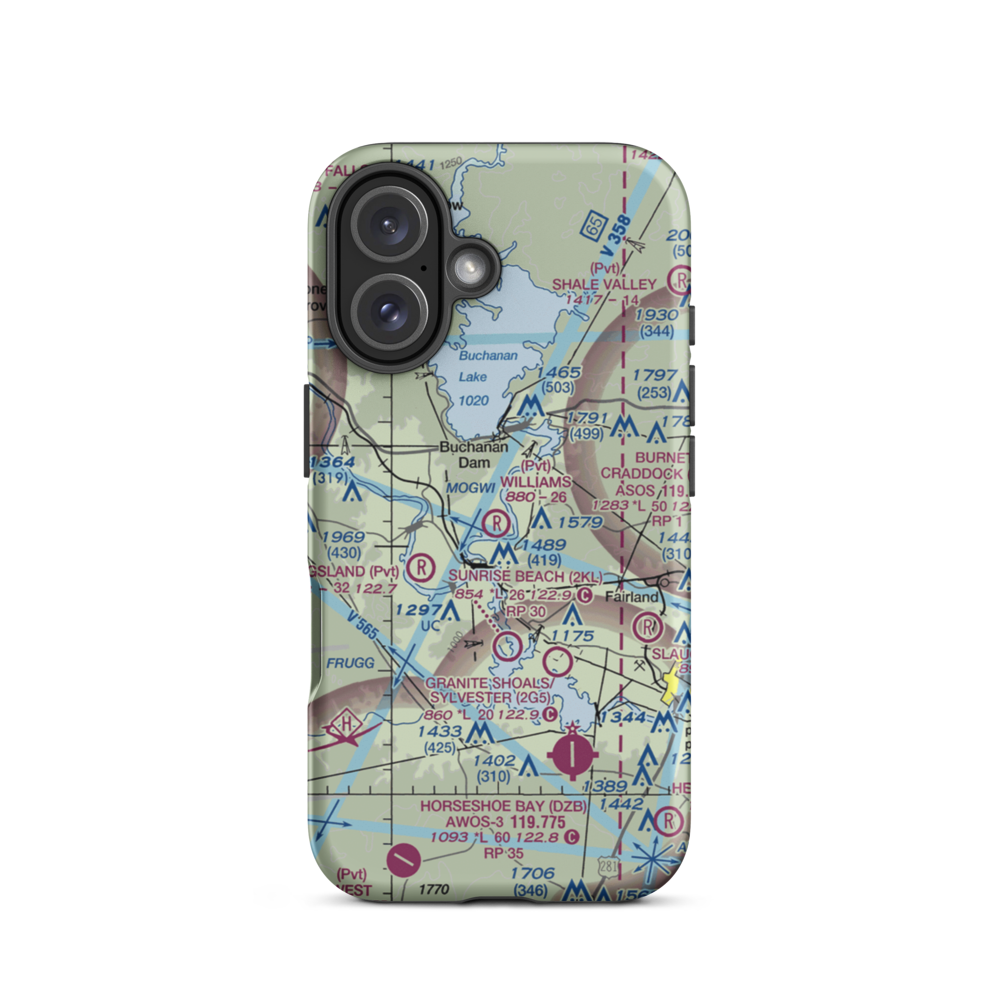 Shirley Williams Airport (44TE) VFR Sectional  Tough iPhone Case iPhone 16 model shown