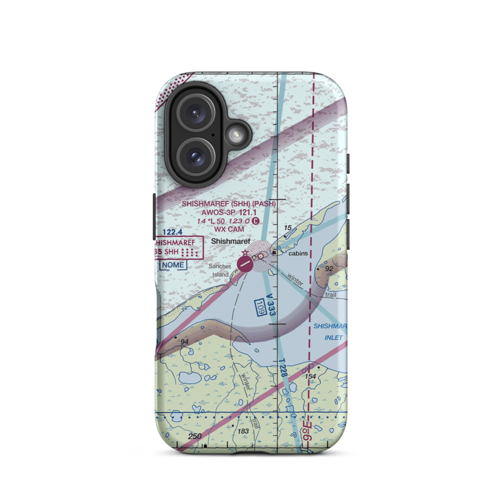 Shishmaref Airport (SHH) VFR Sectional  Tough iPhone Case iPhone 16 model shown