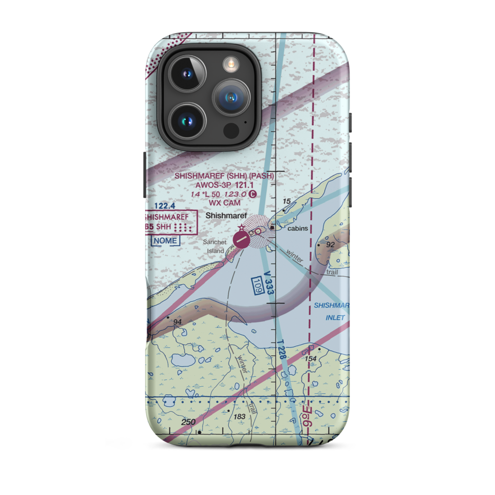 Shishmaref Airport (SHH) VFR Sectional  Tough iPhone Case iPhone 16 Pro Max model shown