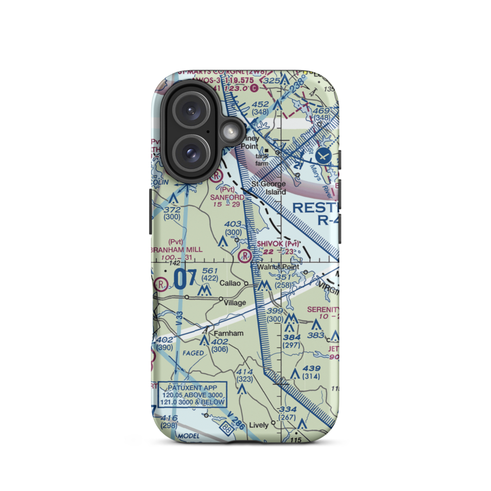 Shivok Airport (8VA2) VFR Sectional  Tough iPhone Case iPhone 16 model shown