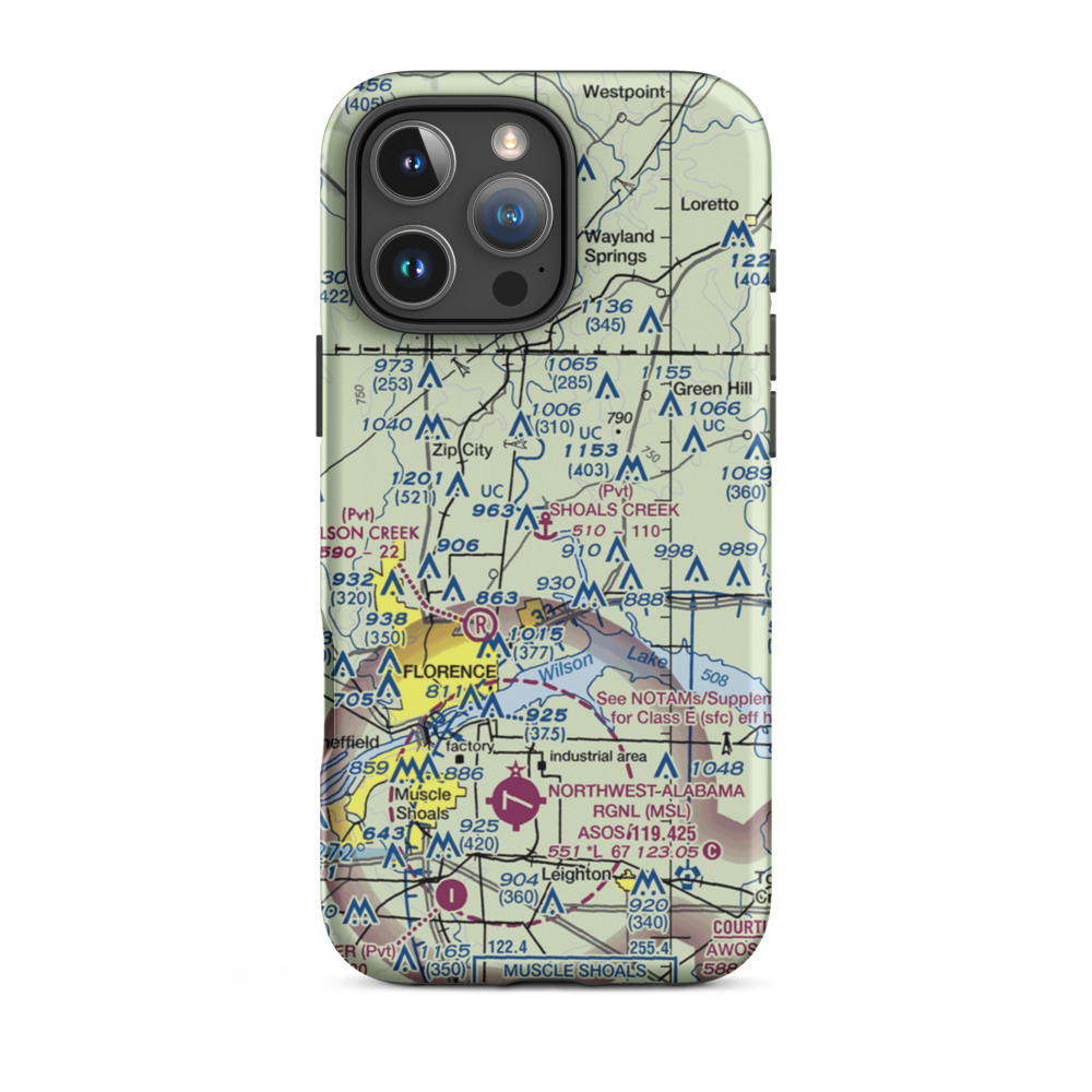 Shoals Creek Seaplane Base (AL46) VFR Sectional  Tough iPhone Case iPhone 16 Pro Max model shown