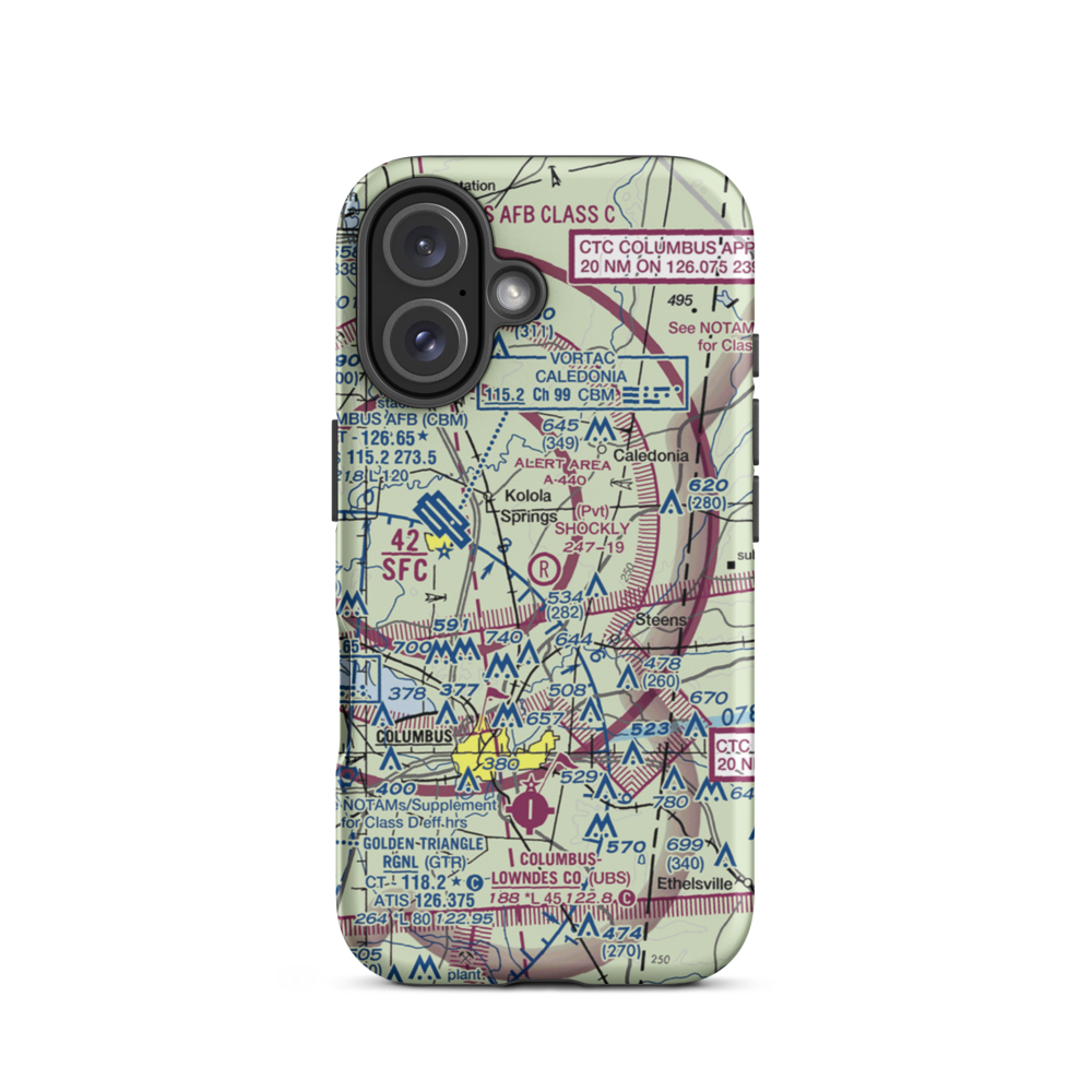 Shockly Field (2MS3) VFR Sectional  Tough iPhone Case iPhone 16 model shown