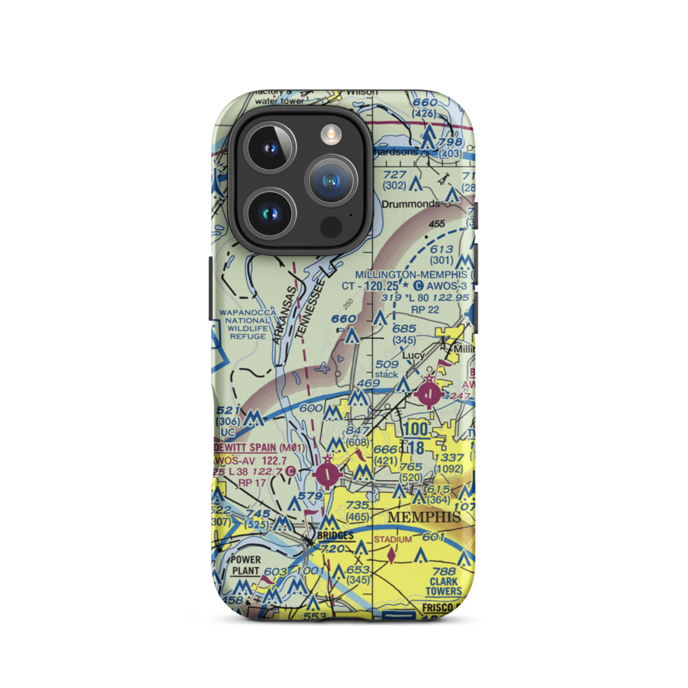 Shoemaker-Shelby Forest Airport (2TN4) VFR Sectional  Tough iPhone Case iPhone 16 Pro model shown