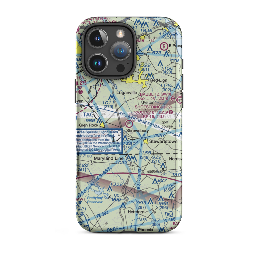 Shoestring Aviation Airfield (0P2) VFR Sectional  Tough iPhone Case iPhone 16 Pro Max model shown