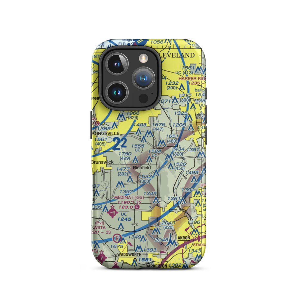 Shootz Field (OI45) VFR Sectional  Tough iPhone Case iPhone 16 Pro model shown