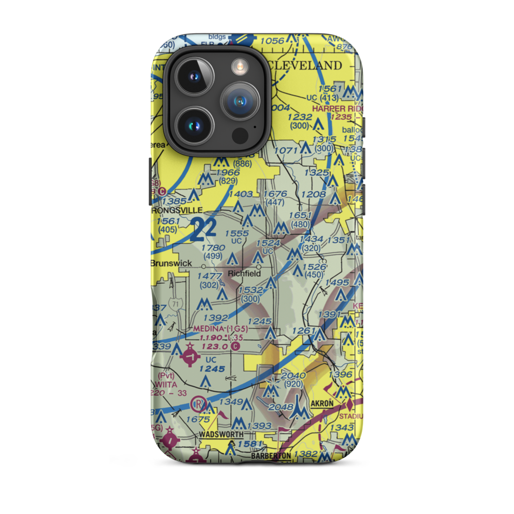 Shootz Field (OI45) VFR Sectional  Tough iPhone Case iPhone 16 Pro Max model shown