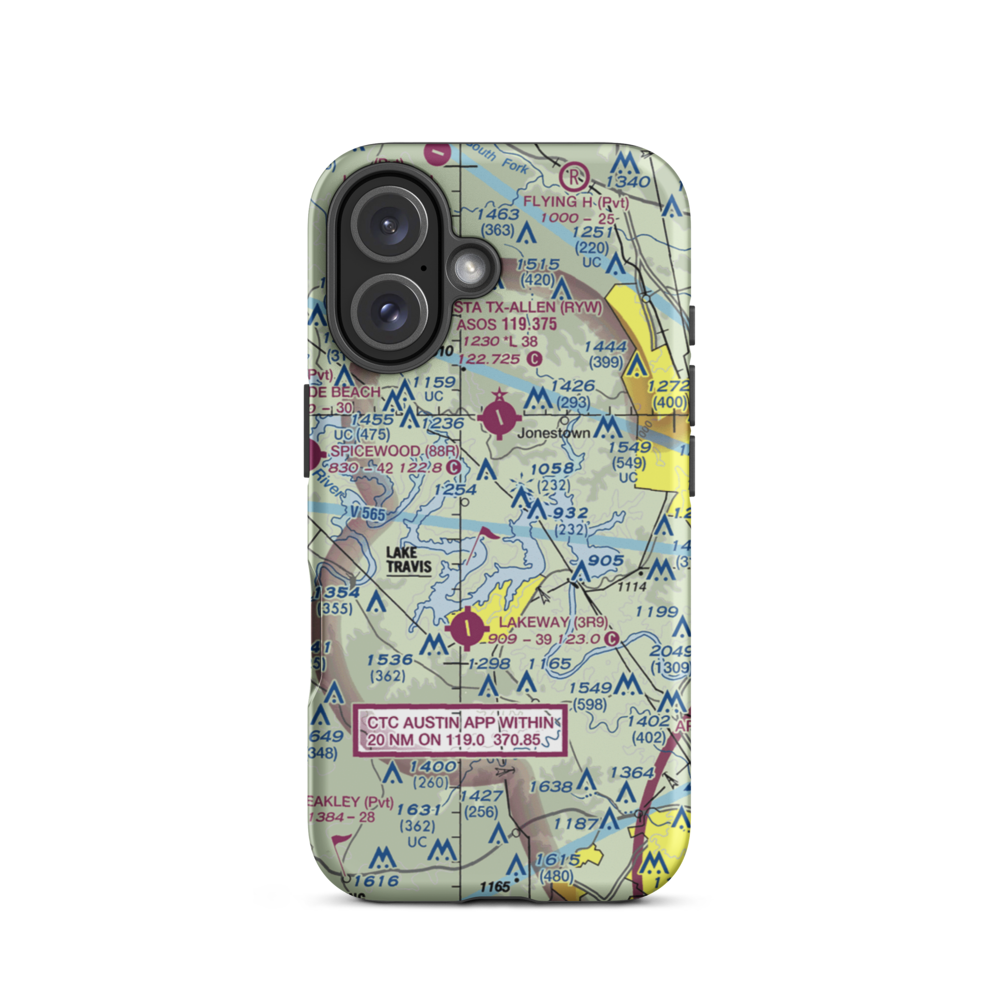 Shoreline Ranch Airport (1TX4) VFR Sectional  Tough iPhone Case iPhone 16 model shown