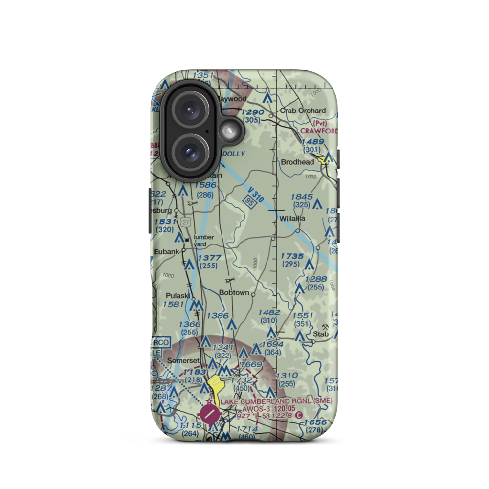 Short Airport (53KY) VFR Sectional  Tough iPhone Case iPhone 16 model shown