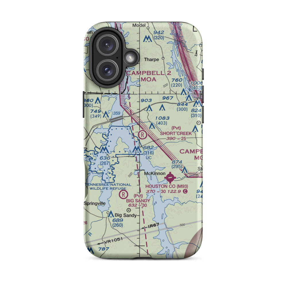 Short Creek Airport (8TN7) VFR Sectional  Tough iPhone Case iPhone 16 Plus model shown