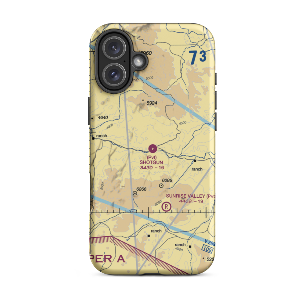Shotgun Ranch Airstrip (42OR) VFR Sectional  Tough iPhone Case iPhone 16 Plus model shown