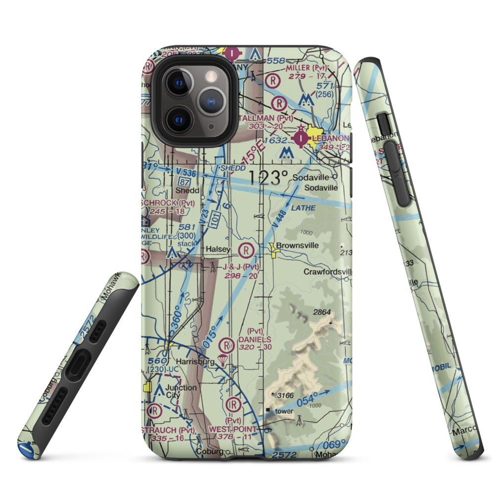 Showa Airport (OR94) VFR Sectional  Tough iPhone Case iPhone 11 Pro Max model shown