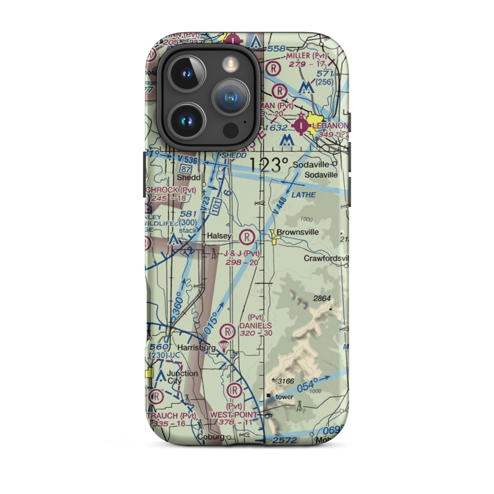 Showa Airport (OR94) VFR Sectional  Tough iPhone Case iPhone 16 Pro Max model shown