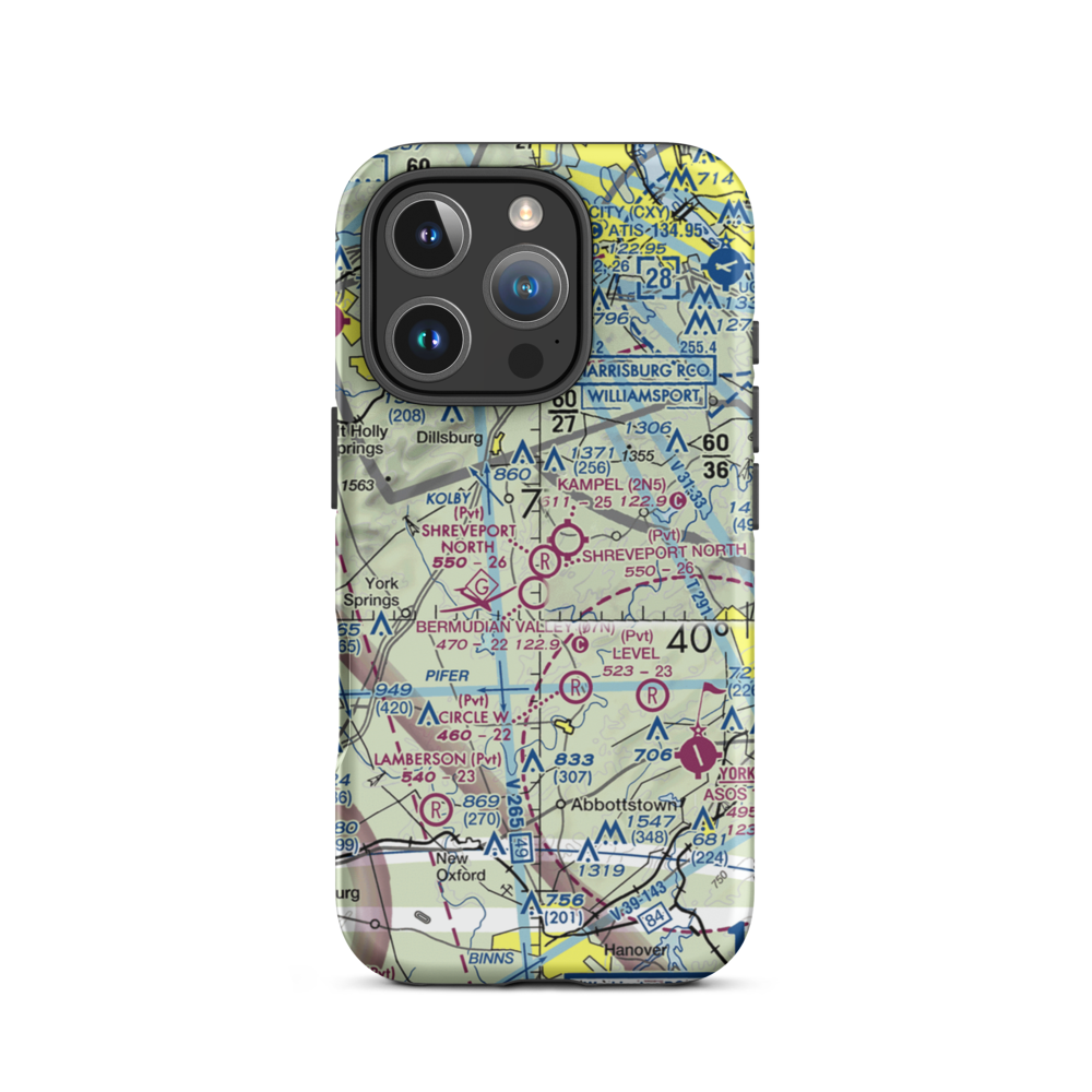 Shreveport North Airport (62PA) VFR Sectional  Tough iPhone Case iPhone 16 Pro model shown