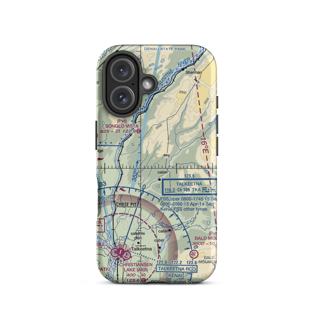 Shump Airport (AA00) VFR Sectional  Tough iPhone Case iPhone 16 model shown