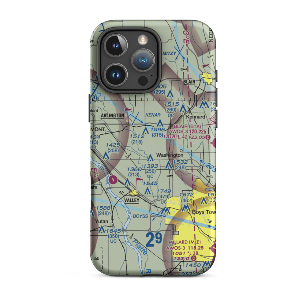 Sibbernsen Airport (1NE5) VFR Sectional  Tough iPhone Case iPhone 16 Pro Max model shown