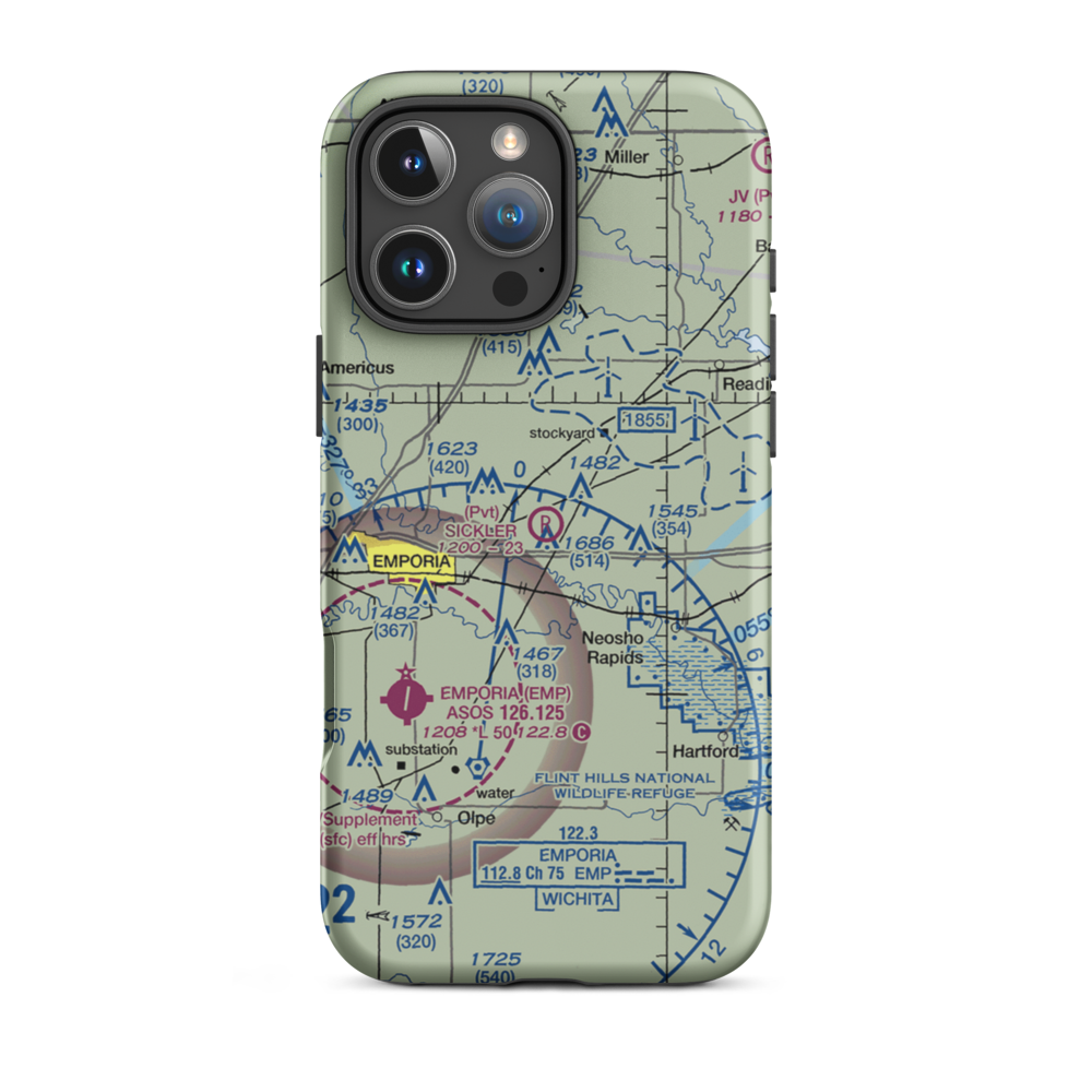 Sickler Airstrip (15KS) VFR Sectional  Tough iPhone Case iPhone 16 Pro Max model shown