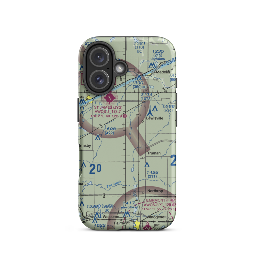 Sieg's Farm Airport (MY00) VFR Sectional  Tough iPhone Case iPhone 16 model shown