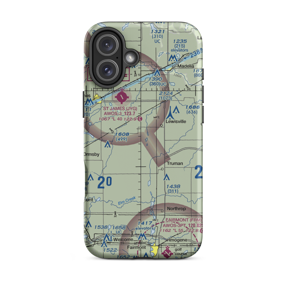 Sieg's Farm Airport (MY00) VFR Sectional  Tough iPhone Case iPhone 16 Plus model shown