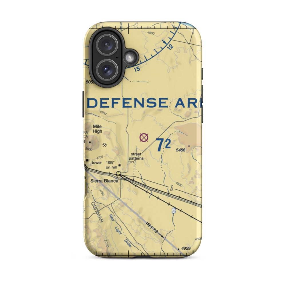 Sierra Blanca Airport (RBLA) VFR Sectional  Tough iPhone Case iPhone 16 Plus model shown