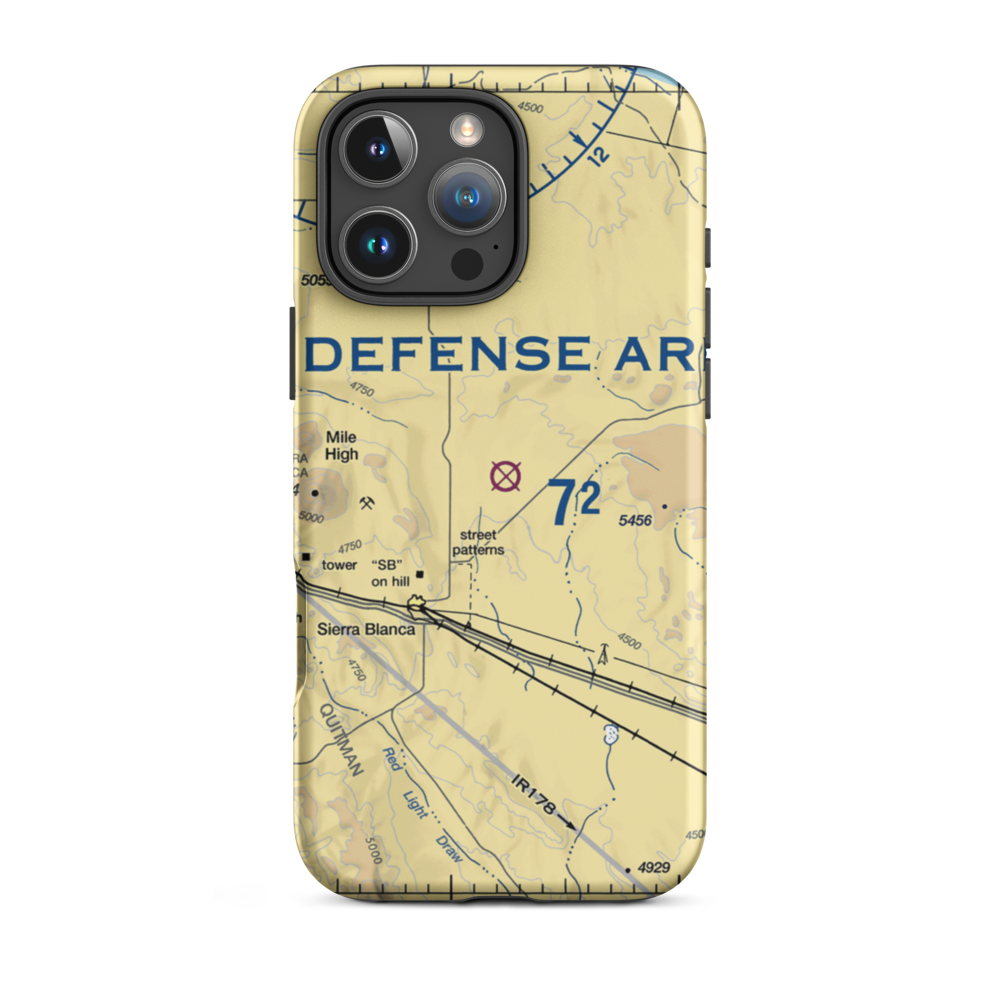 Sierra Blanca Airport (RBLA) VFR Sectional  Tough iPhone Case iPhone 16 Pro Max model shown