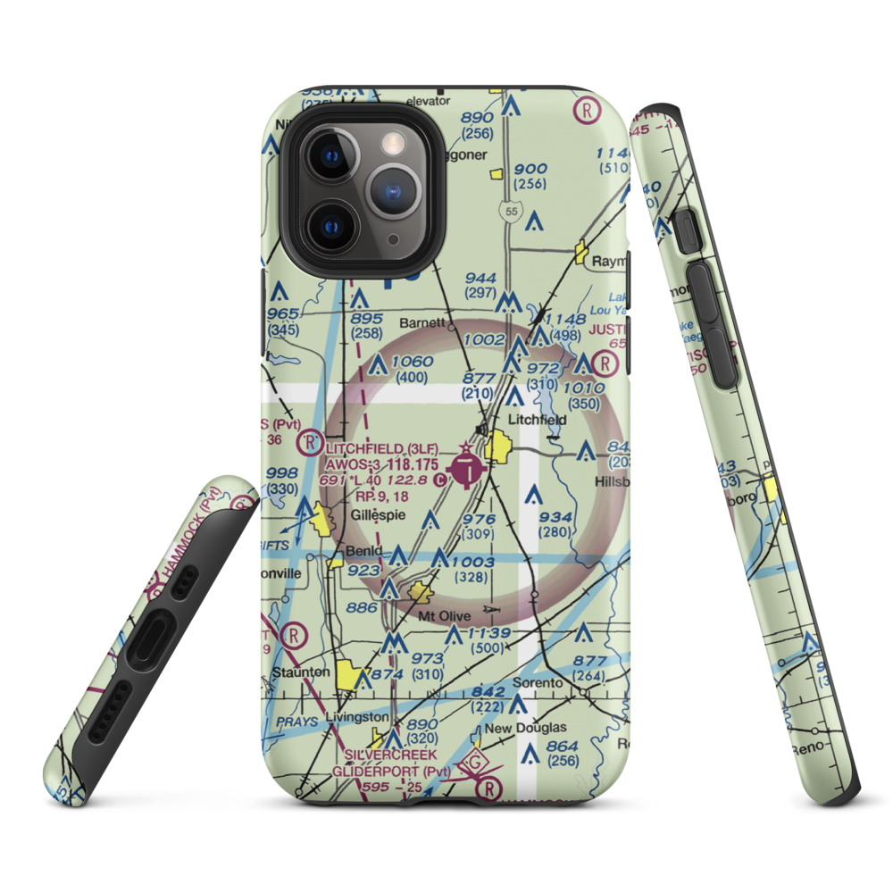 Sies Landing Area Airport (1LL4) VFR Sectional  Tough iPhone Case iPhone 11 Pro model shown