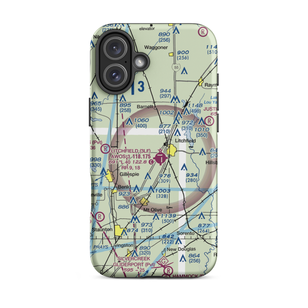 Sies Landing Area Airport (1LL4) VFR Sectional  Tough iPhone Case iPhone 16 Plus model shown