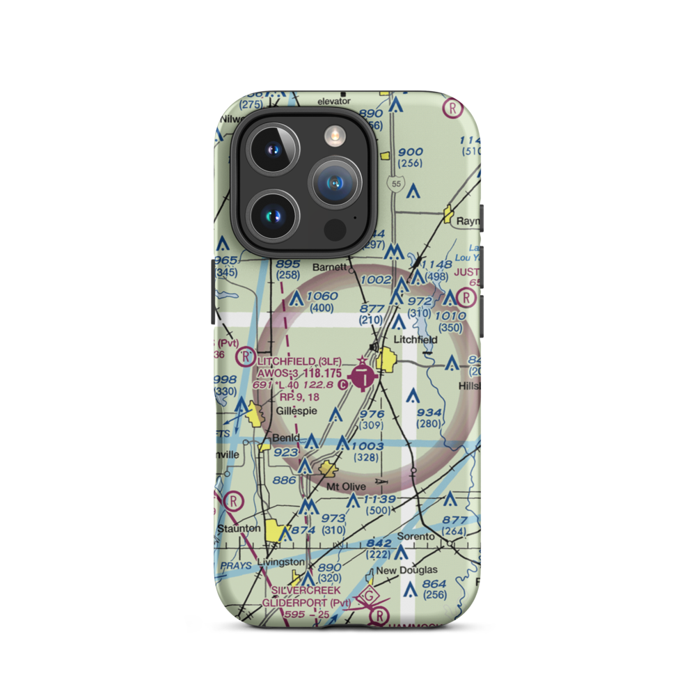 Sies Landing Area Airport (1LL4) VFR Sectional  Tough iPhone Case iPhone 16 Pro model shown