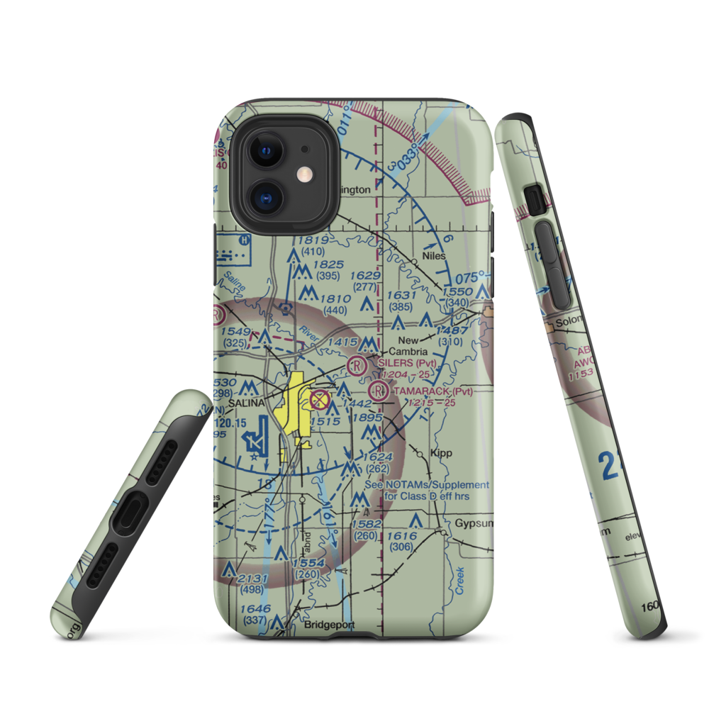 Silers Plane Valley Airport (1KS6) VFR Sectional  Tough iPhone Case iPhone 11 model shown