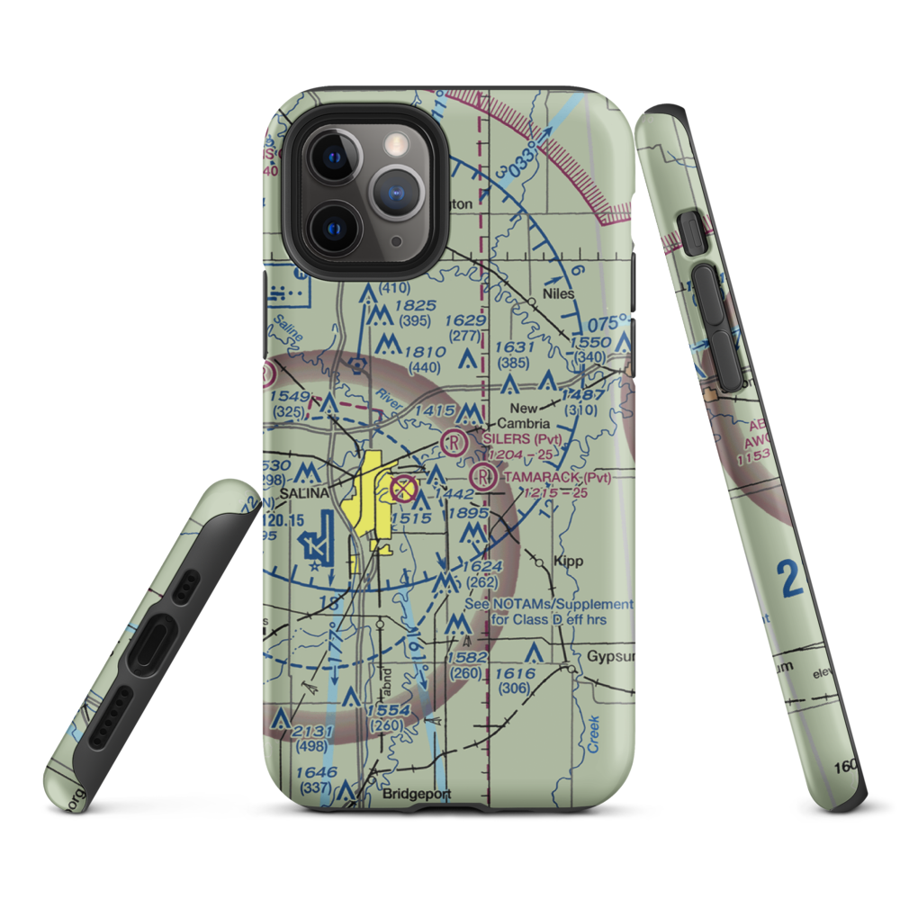 Silers Plane Valley Airport (1KS6) VFR Sectional  Tough iPhone Case iPhone 11 Pro model shown