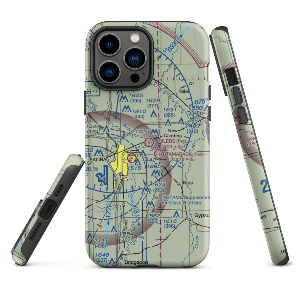 Silers Plane Valley Airport (1KS6) VFR Sectional  Tough iPhone Case iPhone 13 Pro Max model shown