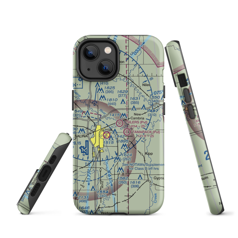 Silers Plane Valley Airport (1KS6) VFR Sectional  Tough iPhone Case iPhone 14 model shown