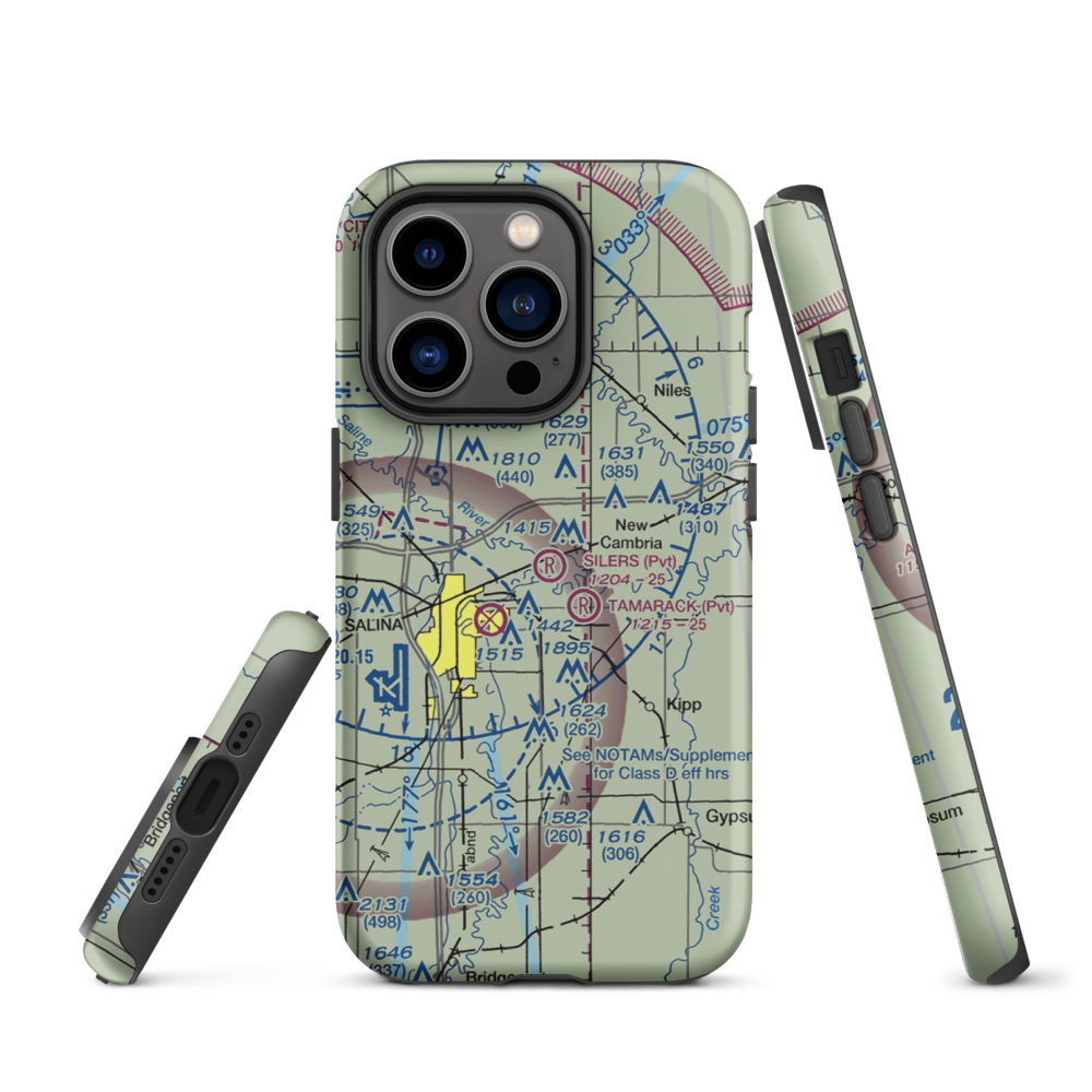 Silers Plane Valley Airport (1KS6) VFR Sectional  Tough iPhone Case iPhone 14 Pro model shown
