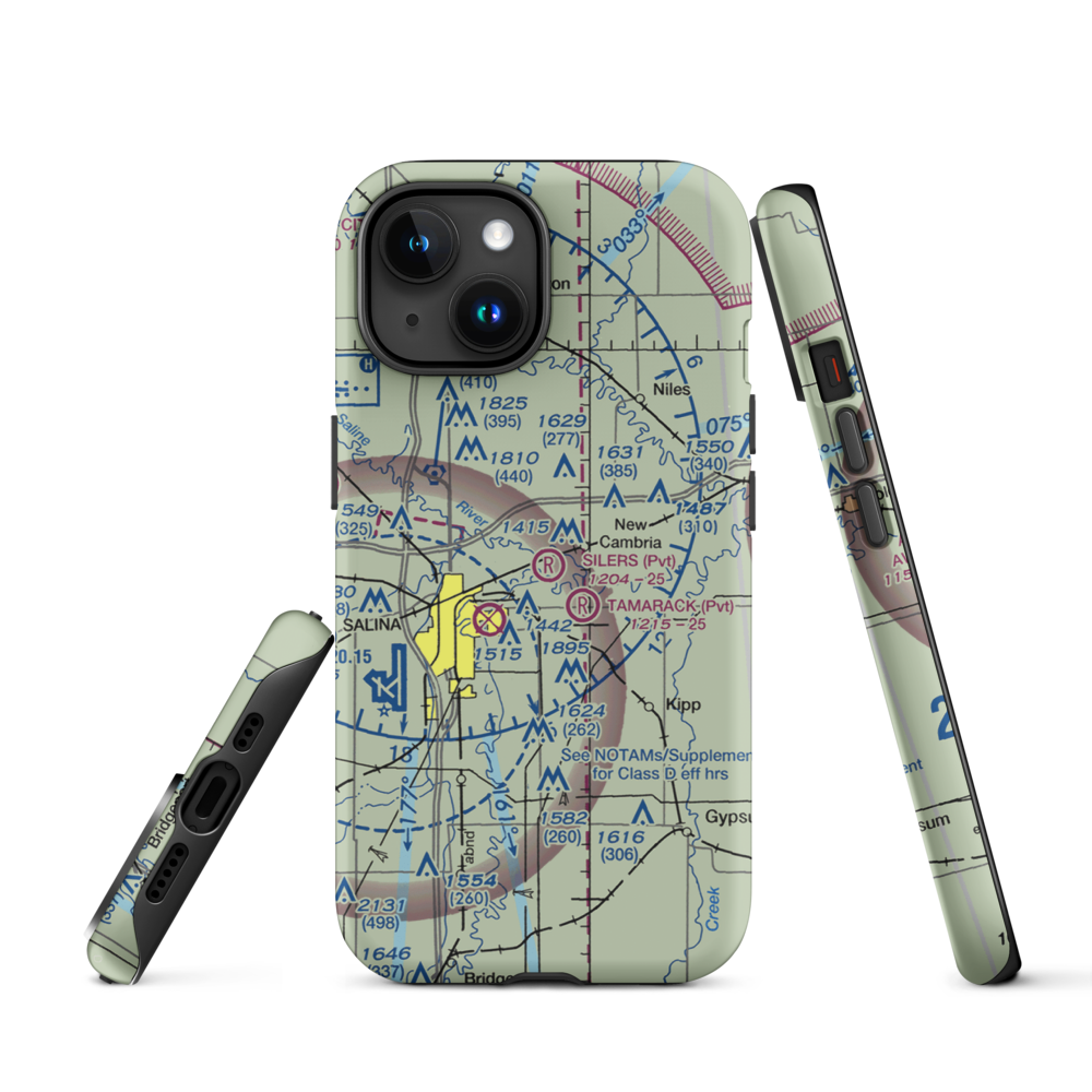 Silers Plane Valley Airport (1KS6) VFR Sectional  Tough iPhone Case iPhone 15 model shown