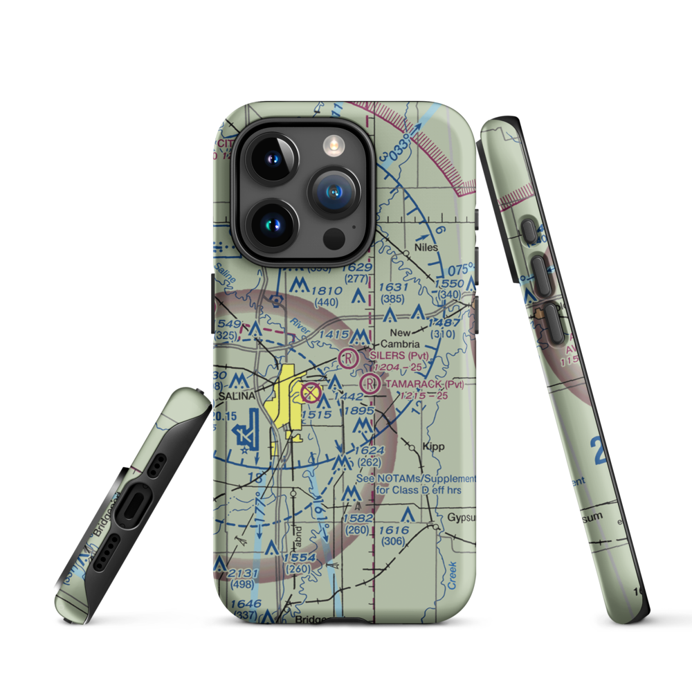 Silers Plane Valley Airport (1KS6) VFR Sectional  Tough iPhone Case iPhone 15 Pro model shown