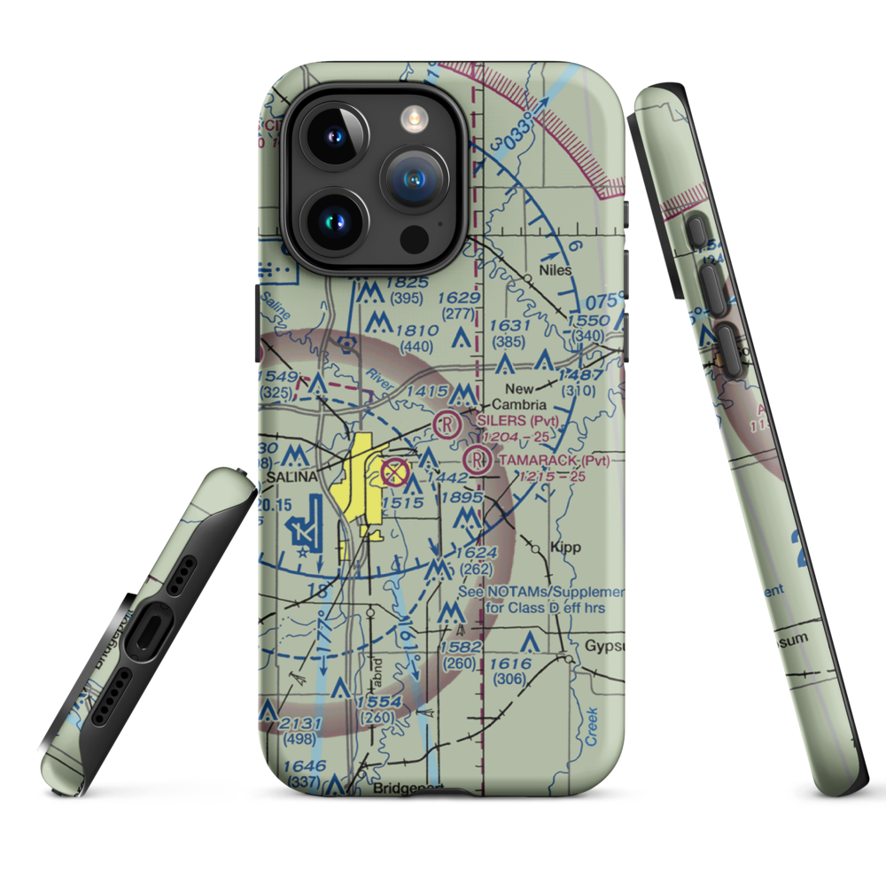 Silers Plane Valley Airport (1KS6) VFR Sectional  Tough iPhone Case iPhone 15 Pro Max model shown
