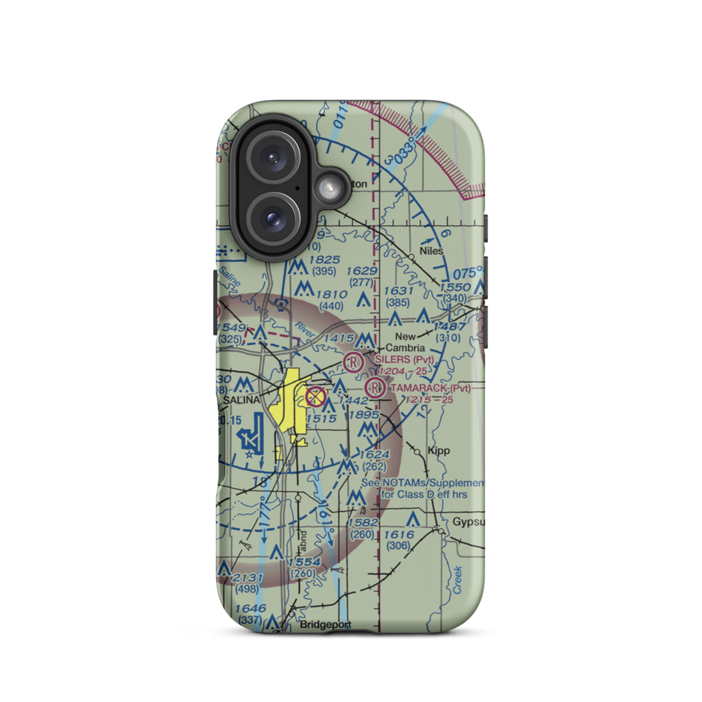 Silers Plane Valley Airport (1KS6) VFR Sectional  Tough iPhone Case iPhone 16 model shown