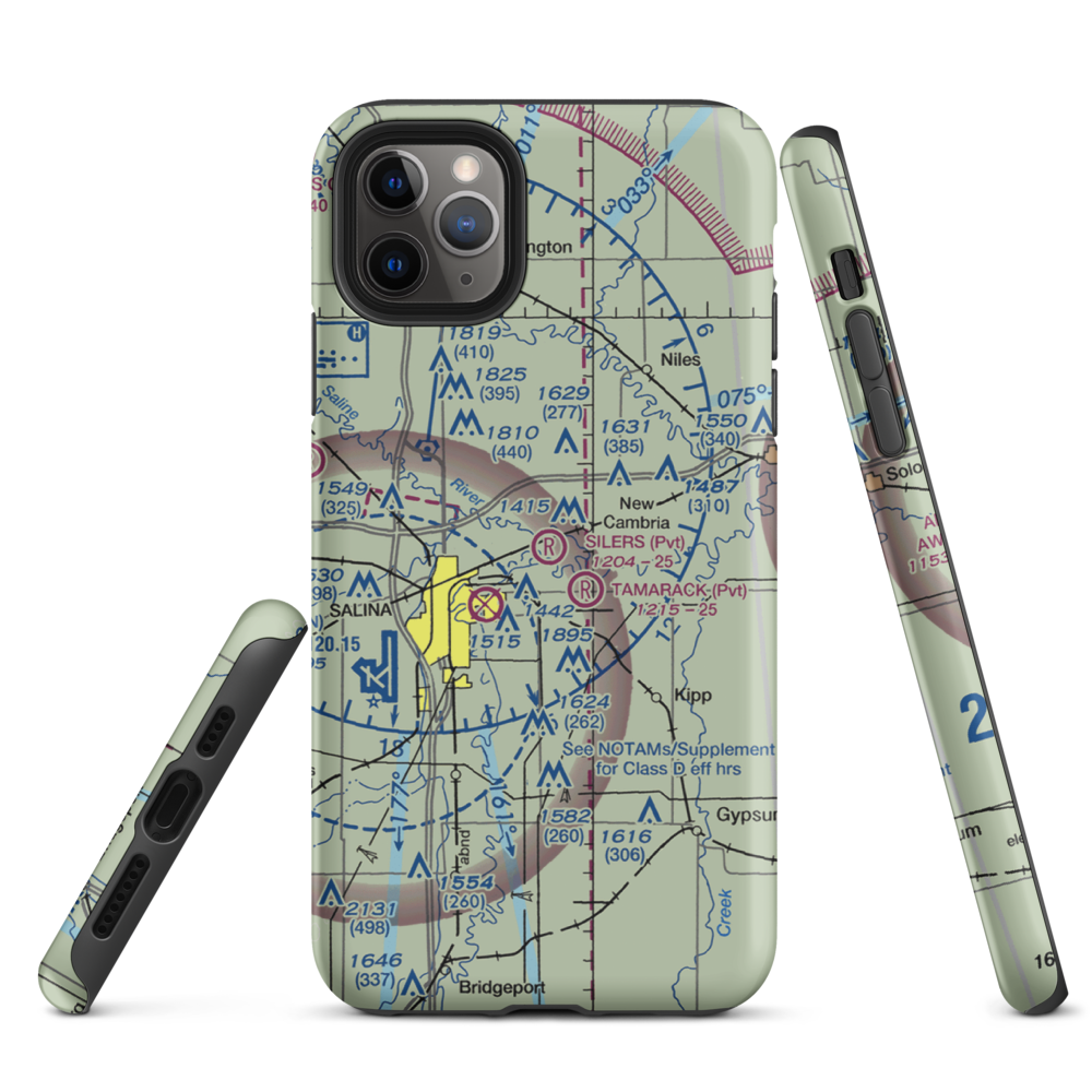 Silers Plane Valley Airport (1KS6) VFR Sectional  Tough iPhone Case iPhone 11 Pro Max model shown