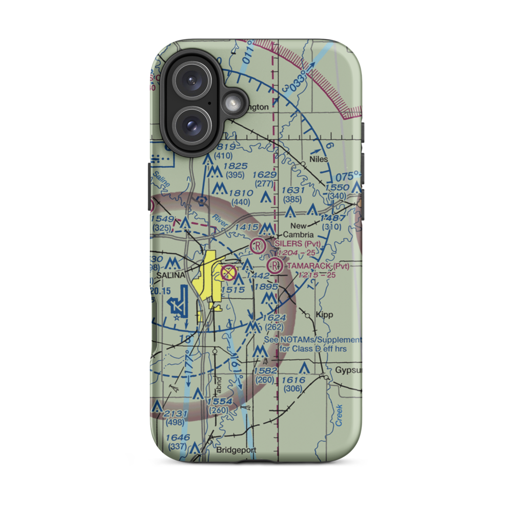 Silers Plane Valley Airport (1KS6) VFR Sectional  Tough iPhone Case iPhone 16 Plus model shown