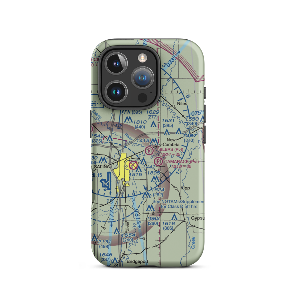 Silers Plane Valley Airport (1KS6) VFR Sectional  Tough iPhone Case iPhone 16 Pro model shown