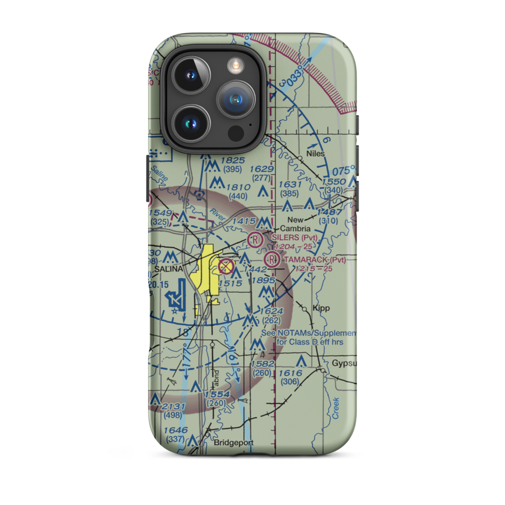 Silers Plane Valley Airport (1KS6) VFR Sectional  Tough iPhone Case iPhone 16 Pro Max model shown