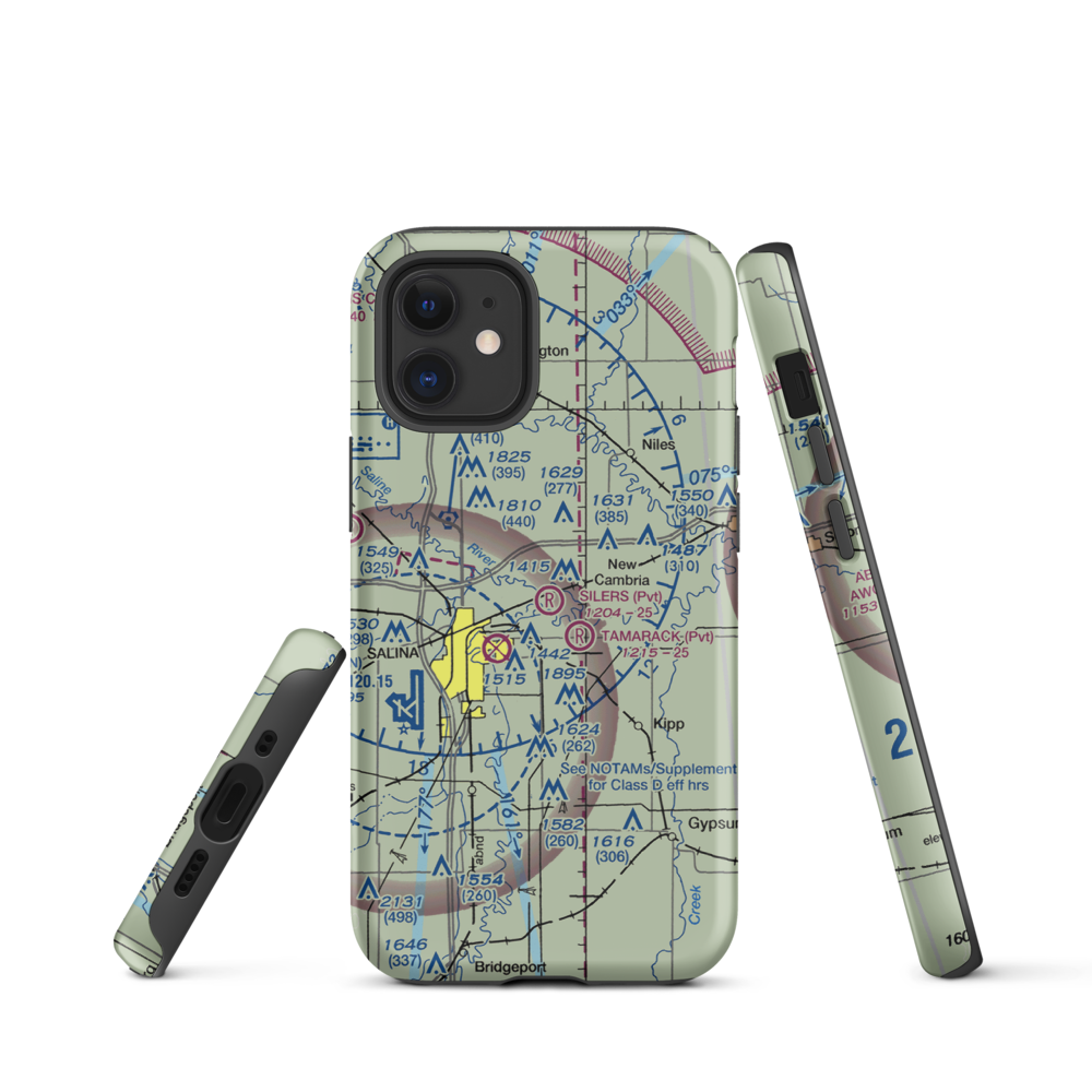 Silers Plane Valley Airport (1KS6) VFR Sectional  Tough iPhone Case iPhone 12 mini model shown