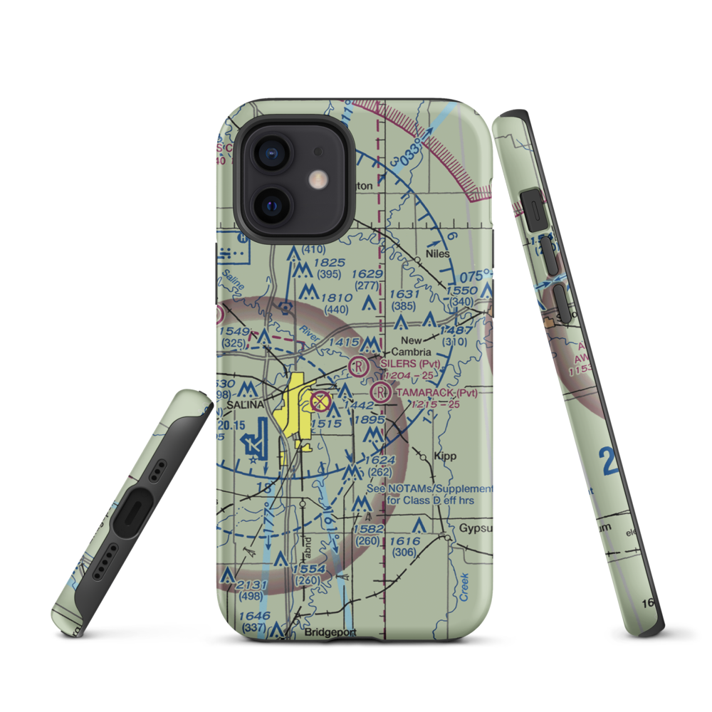 Silers Plane Valley Airport (1KS6) VFR Sectional  Tough iPhone Case iPhone 12 model shown