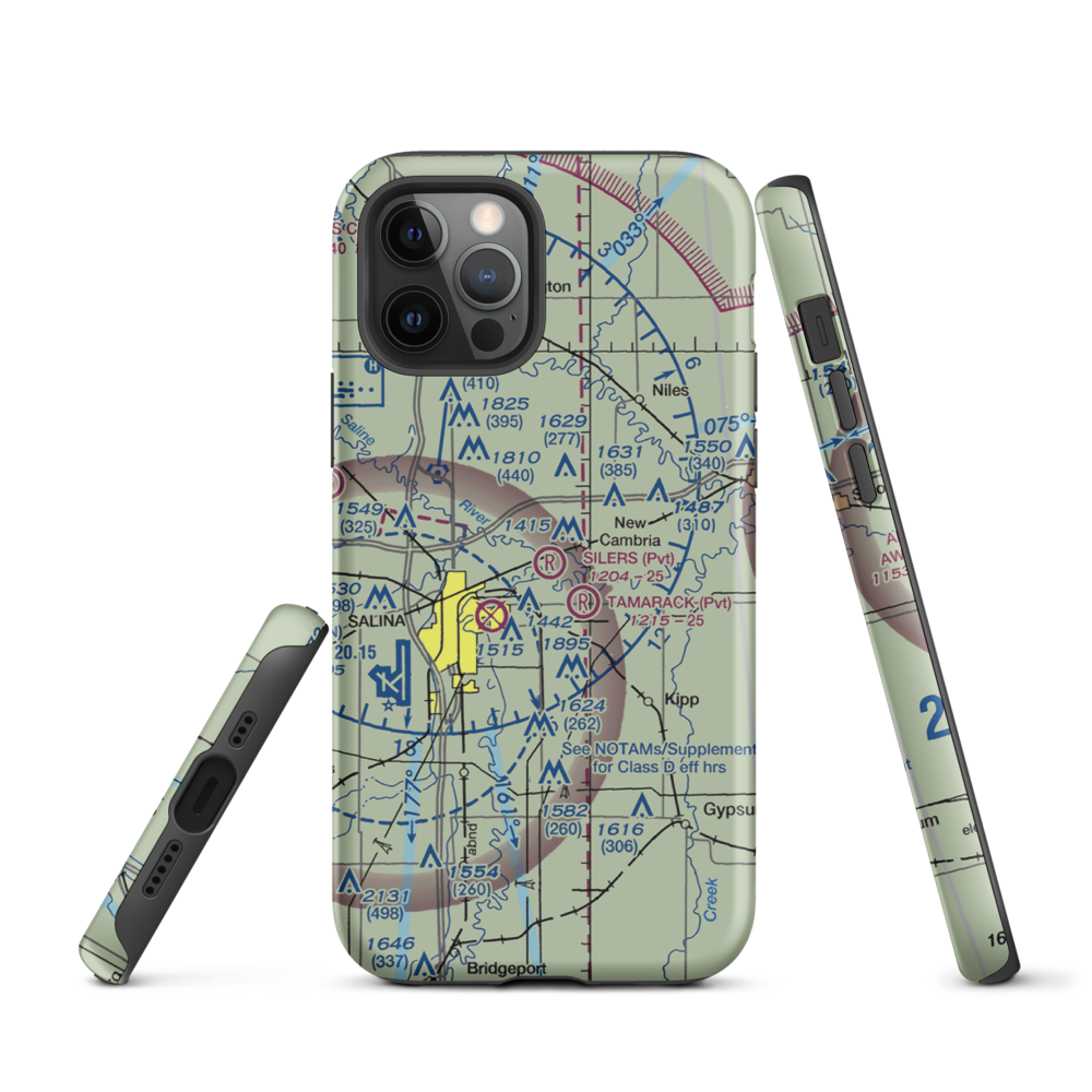 Silers Plane Valley Airport (1KS6) VFR Sectional  Tough iPhone Case iPhone 12 Pro model shown