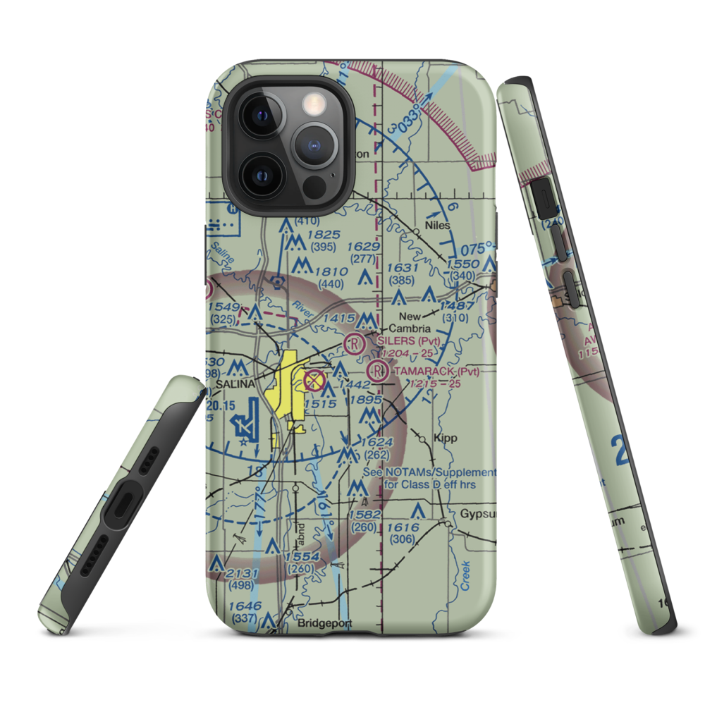 Silers Plane Valley Airport (1KS6) VFR Sectional  Tough iPhone Case iPhone 12 Pro Max model shown