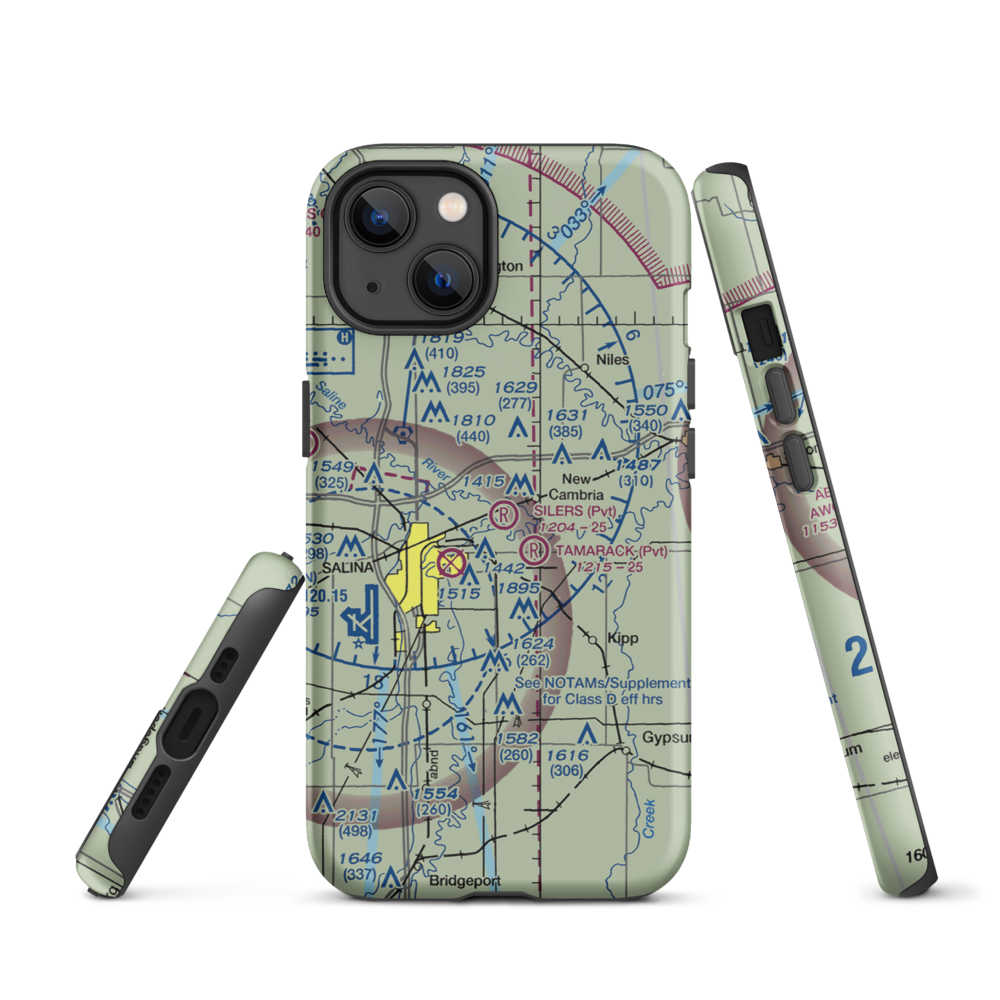 Silers Plane Valley Airport (1KS6) VFR Sectional  Tough iPhone Case iPhone 13 model shown