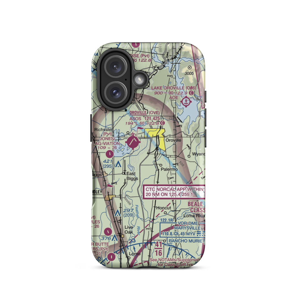 Siller Bros Inc Airport (97CL) VFR Sectional  Tough iPhone Case iPhone 16 model shown