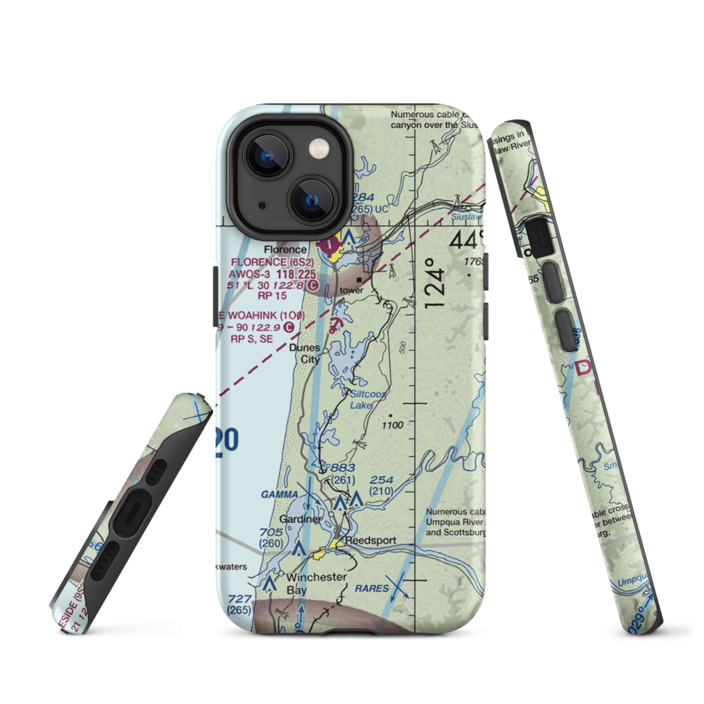 Siltcoos Lake Seaplane Base (5J2) VFR Sectional  Tough iPhone Case iPhone 14 model shown