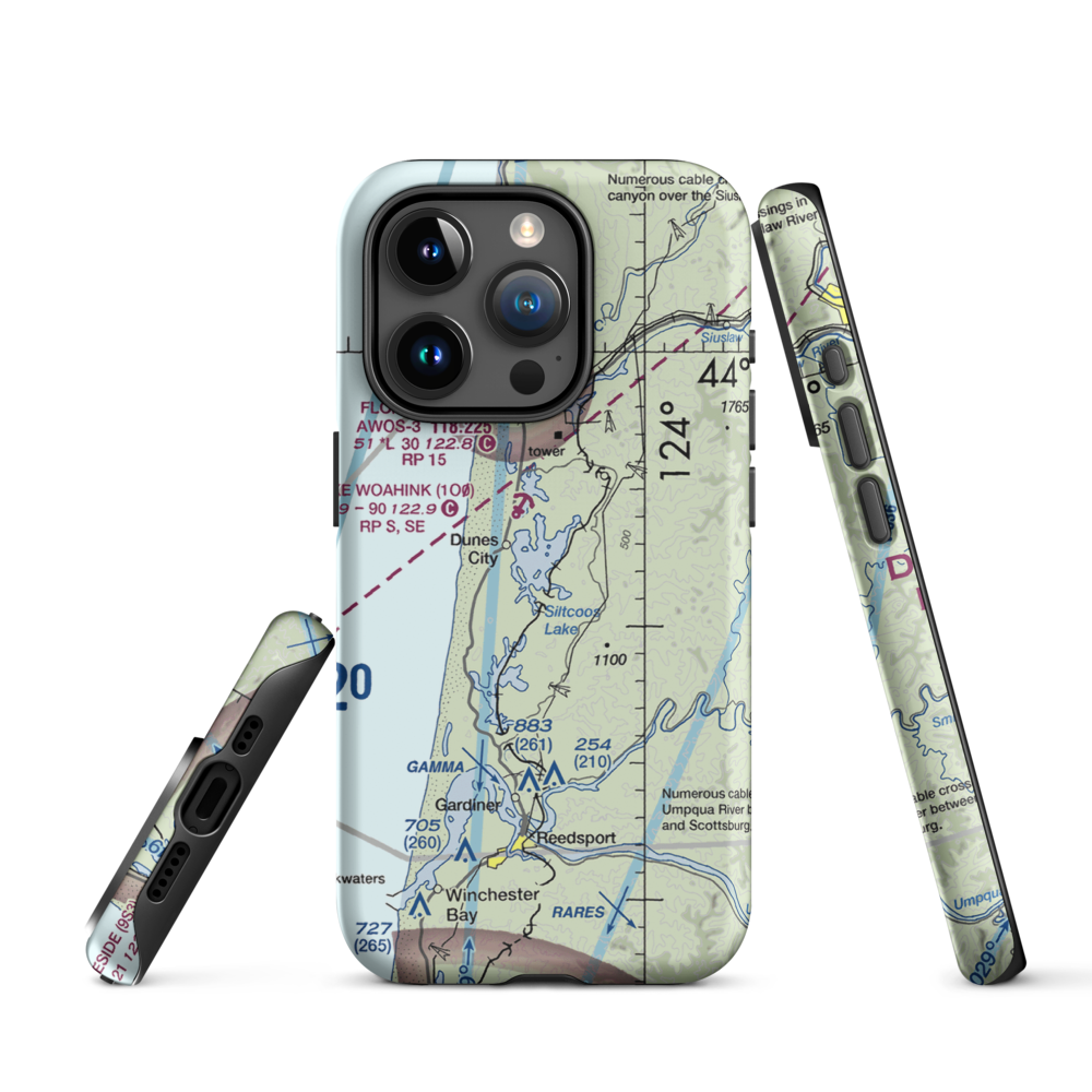 Siltcoos Lake Seaplane Base (5J2) VFR Sectional  Tough iPhone Case iPhone 15 Pro model shown